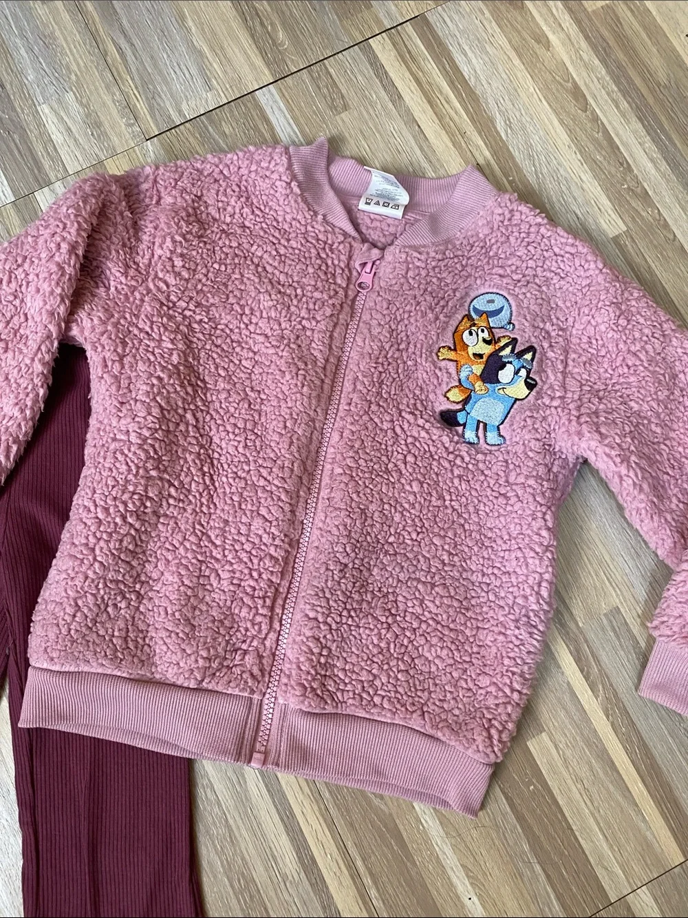 BLUEY Fleece Bomber Jacket and Legging 2 piece set size toddler girls 4T